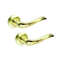 Ручки на розеті KEDR R10.064-AL SB/PB матове золото/золото